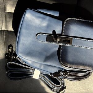 Elegant Blue Leather Women's Bag